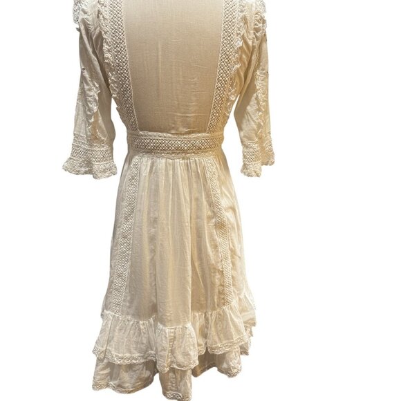 Ulla Johnson Madison Dress XS Blanc White Eyelet Lace Boho Ruffle Tassel Mini $4 - Picture 6 of 9